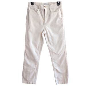 LOFT Off White Thick Corduroy Straight Leg Pants Size 2